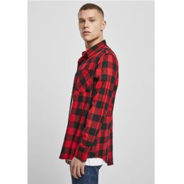 Build Your Brand - Checked Flanell Shirt (BY031) - black/red