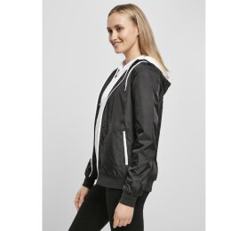 Build Your Brand - Ladies Windrunner  (BY130) - black/white