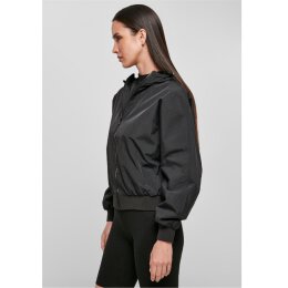 Build Your Brand - Ladies Crinkle Batwing Jacket (BY182)  - black XXL