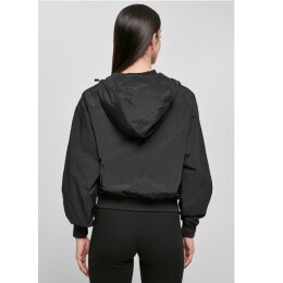 Build Your Brand - Ladies Crinkle Batwing Jacket (BY182)  - black XXL