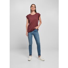 Build Your Brand - Ladies Organic Extended Shoulder Tee (BY138) - cherry M