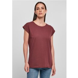 Build Your Brand - Ladies Organic Extended Shoulder Tee (BY138) - cherry L