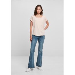 Build Your Brand - Ladies Long Slub Tee  (BY036) - pink M