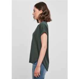 Build Your Brand - Ladies Long Slub Tee  (BY036) - bottle green S