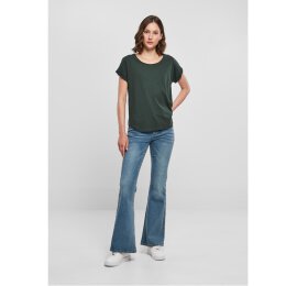 Build Your Brand - Ladies Long Slub Tee  (BY036) - bottle green M