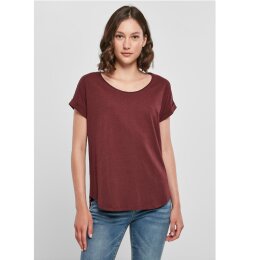 Build Your Brand - Ladies Long Slub Tee  (BY036) - cherry S