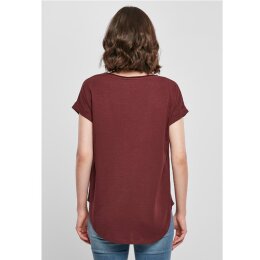Build Your Brand - Ladies Long Slub Tee  (BY036) - cherry XL