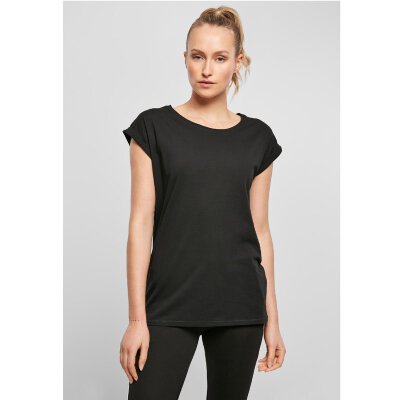 Build Your Brand - Ladies Organic Extended Shoulder Tee (BY138) - black M