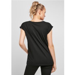 Build Your Brand - Ladies Organic Extended Shoulder Tee (BY138) - black M