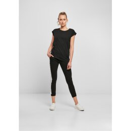 Build Your Brand - Ladies Organic Extended Shoulder Tee (BY138) - black M