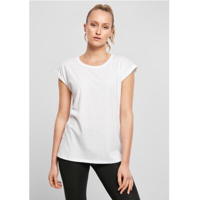 Build Your Brand - Ladies Organic Extended Shoulder Tee (BY138) - white M