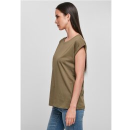 Build Your Brand - Ladies Organic Extended Shoulder Tee (BY138) - olive M