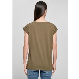 Build Your Brand - Ladies Organic Extended Shoulder Tee (BY138) - olive M