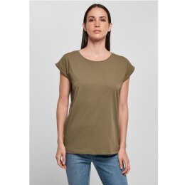 Build Your Brand - Ladies Organic Extended Shoulder Tee (BY138) - olive L