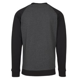 Build Your Brand - Raglan Crewneck(BY076) - charcoal/black L