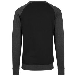 Build Your Brand - Raglan Crewneck(BY076) - black/charcoal