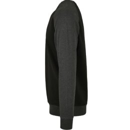 Build Your Brand - Raglan Crewneck(BY076) - black/charcoal M