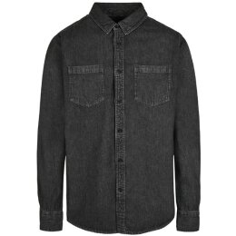 Build Your Brand - Denim Shirt (BY152) - black washed XXL