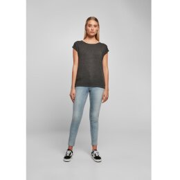 Build Your Brand - Ladies Extended Shoulder Tee (BY021) - charcoal M