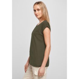Build Your Brand - Ladies Extended Shoulder Tee (BY021) - olive 4XL