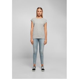 Build Your Brand - Ladies Extended Shoulder Tee (BY021) - heather grey