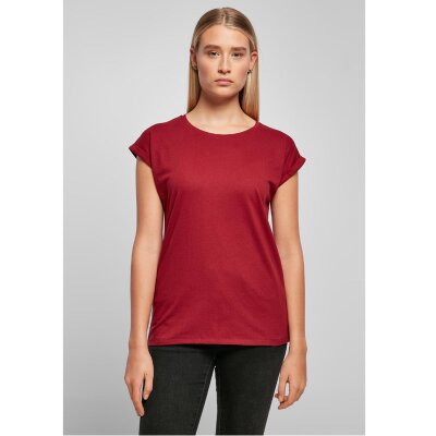 Build Your Brand - Ladies Extended Shoulder Tee (BY021) - burgundy S