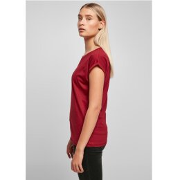 Build Your Brand - Ladies Extended Shoulder Tee (BY021) - burgundy S