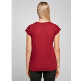 Build Your Brand - Ladies Extended Shoulder Tee (BY021) - burgundy S