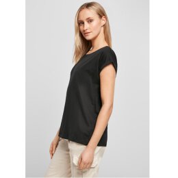 Build Your Brand - Ladies Extended Shoulder Tee (BY021) - black XS