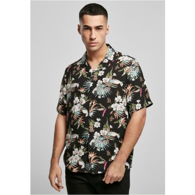 Urban Classics - TB4150 - Viscose AOP Resort Shirt - blacktropical