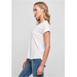 Build Your Brand - Ladies Long Slub Tee  (BY036) - white S