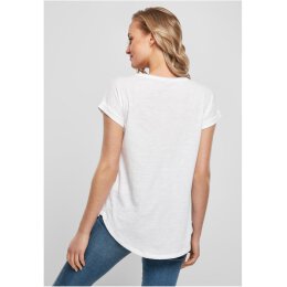 Build Your Brand - Ladies Long Slub Tee  (BY036) - white S