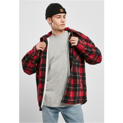 Urban Classics - TB3805 - Plaid Teddy Lined Shirt Jacket - red/black