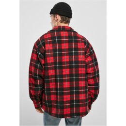 Urban Classics - TB3805 - Plaid Teddy Lined Shirt Jacket - red/black
