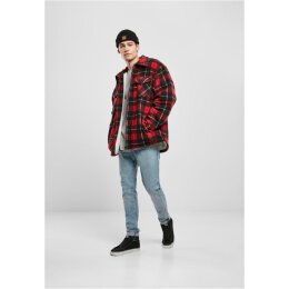 Urban Classics - TB3805 - Plaid Teddy Lined Shirt Jacket - red/black