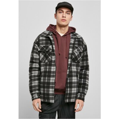 Urban Classics - TB3805 - Plaid Teddy Lined Shirt Jacket - black/white S