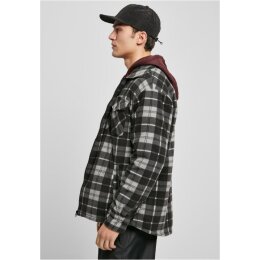 Urban Classics - TB3805 - Plaid Teddy Lined Shirt Jacket - black/white S