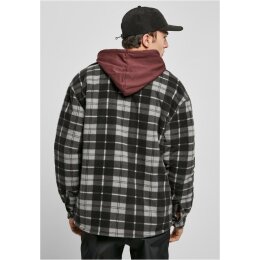 Urban Classics - TB3805 - Plaid Teddy Lined Shirt Jacket - black/white S