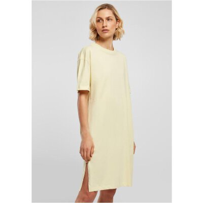 Urban Classics - TB4091 Ladies Organic Oversized Slit Tee Dress - softyellow