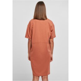 Urban Classics - TB4091 Ladies Organic Oversized Slit Tee Dress - terracotta