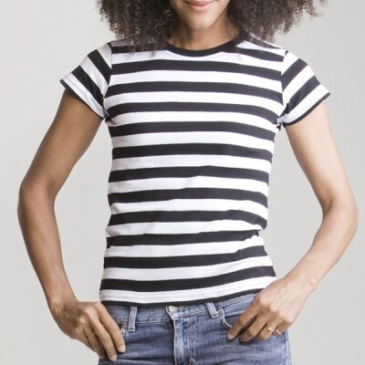 Mantis - Stripy Girl Shirt - black/white S