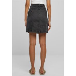Urban Classics - TB6039 Ladies Organic Stretch Button Denim Skirt - black washed