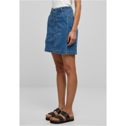 Urban Classics - TB6039 Ladies Organic Stretch Button Denim Skirt - clearblue washed 31
