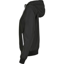 Build Your Brand - Ladies Recycled Windrunner (BY147) - black/white M