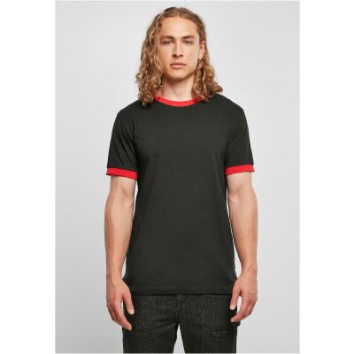 Build Your Brand - Ringer Tee (BB022) - black/cityred 3XL