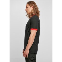 Build Your Brand - Ringer Tee (BB022) - black/cityred 5XL