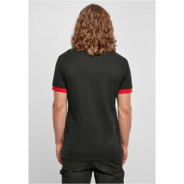 Build Your Brand - Ringer Tee (BB022) - black/cityred 5XL