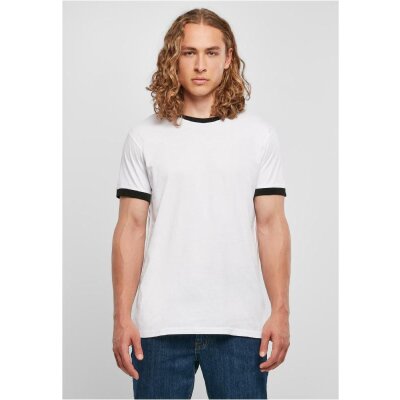 Build Your Brand - Ringer Tee (BB022) - white/black XL
