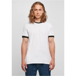 Build Your Brand - Ringer Tee (BB022) - white/black XL