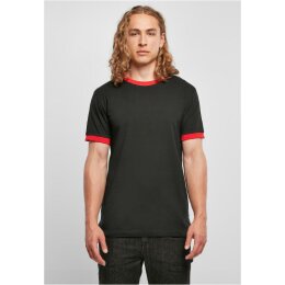 Build Your Brand - Ringer Tee (BB022) - charcoal/cherry